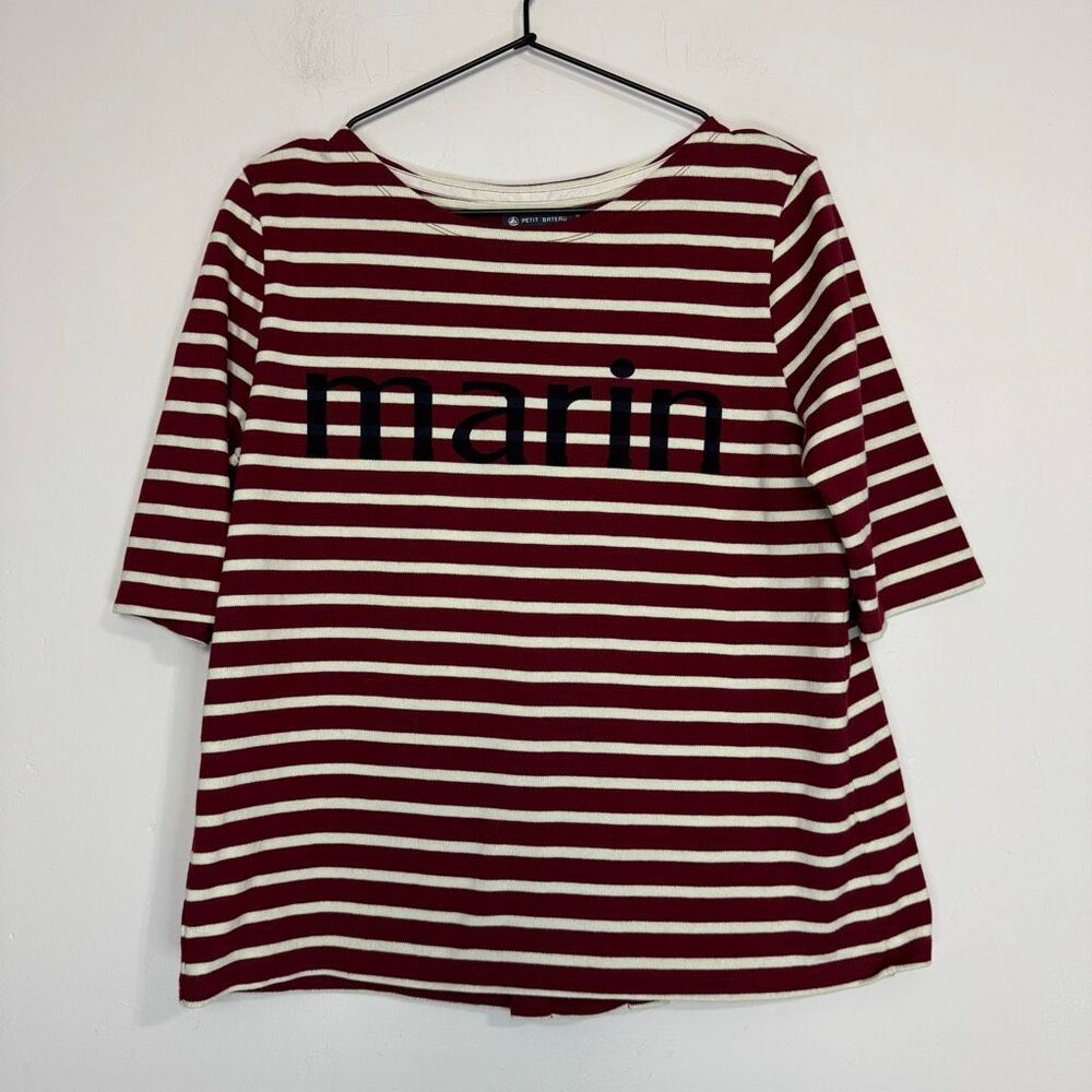 Petit Bateau Marin Striped Half Sleeve Top M